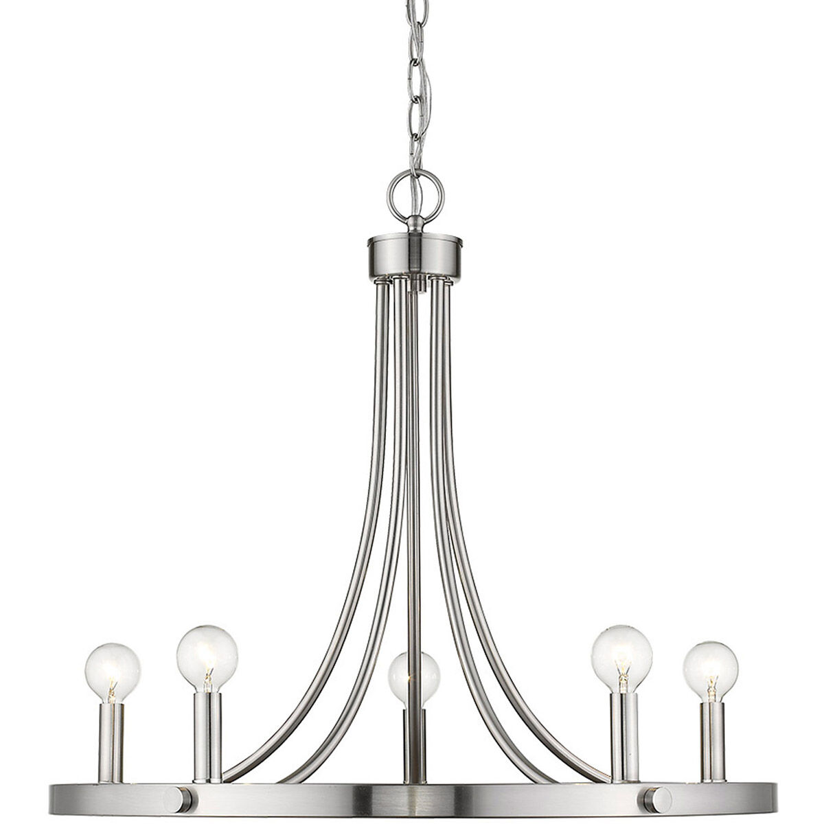 Sawyer 5 Light 25 inch Satin Nickel Chandelier Ceiling Light