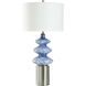 Cameron 35 inch 100.00 watt Blue and White and Silver Table Lamp Portable Light