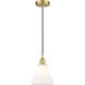 Berkshire 1 Light 8 inch Satin Gold Mini Pendant Ceiling Light