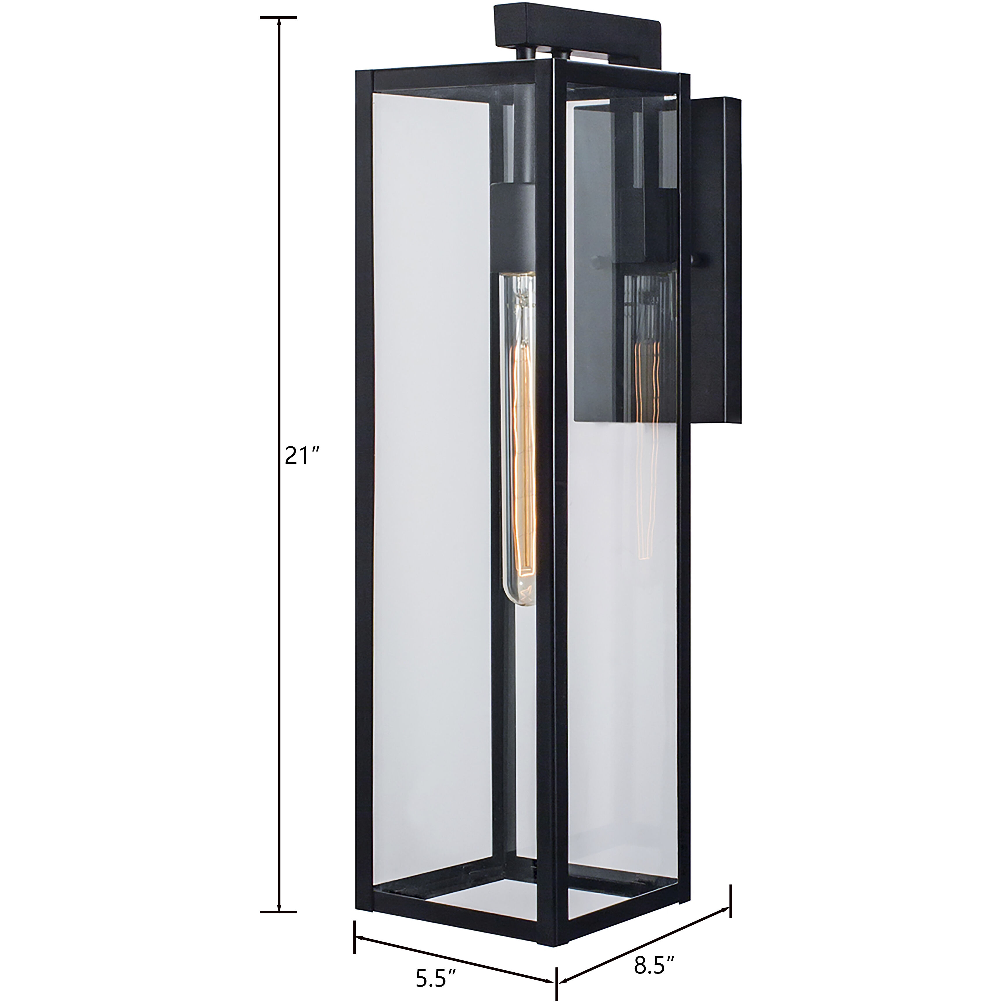Capture 1 Light 21 inch Matte Black Outdoor Wall Sconce