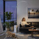 Iconic 95 inch 100 watt Satin Nickel and White Arc Floor Lamp Portable Light