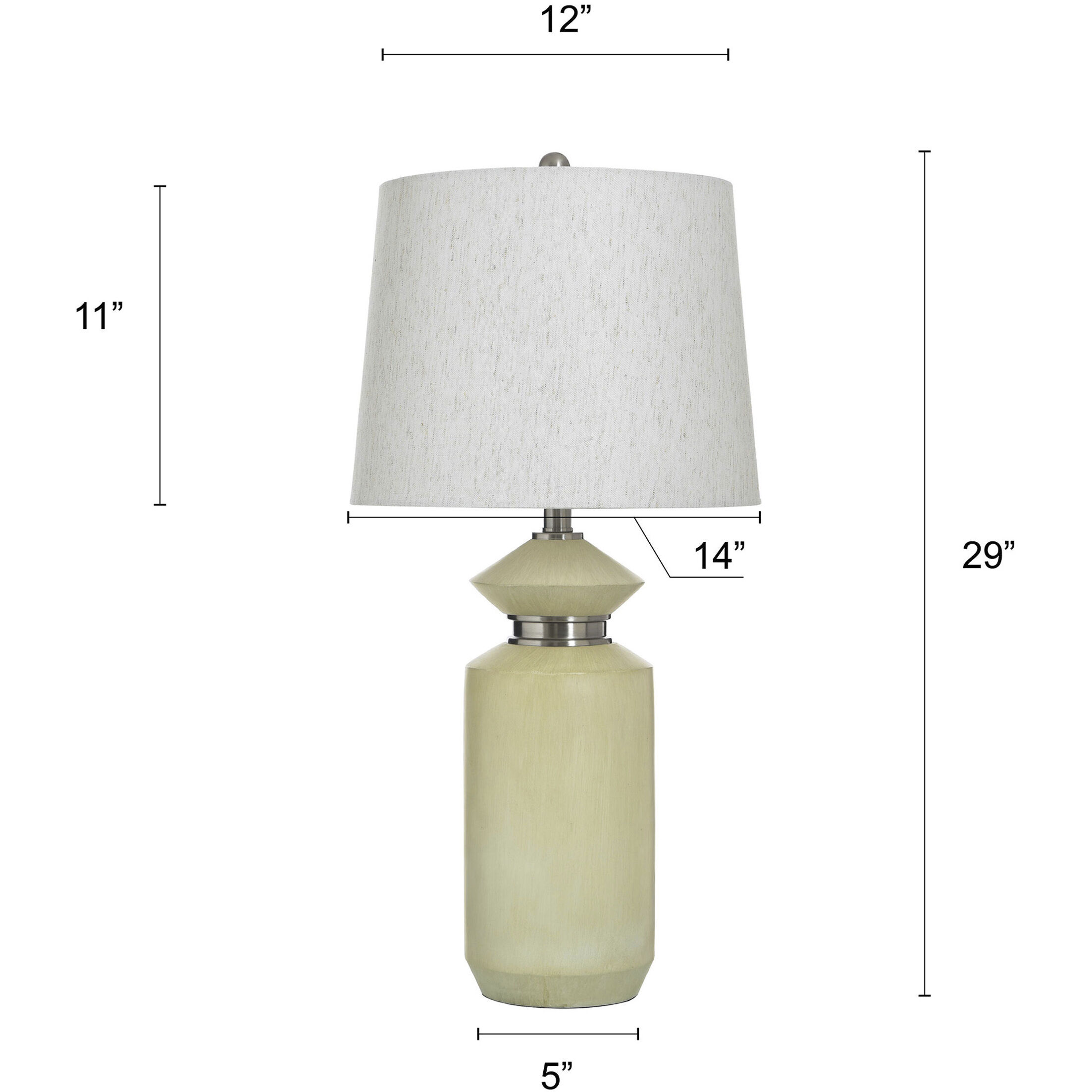 Jean 29 inch 100 watt Pettye Ivory and Silver and Light Oatmeal Table Lamp Portable Light
