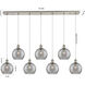 Ballston Athens Deco Swirl 7 Light 51.5 inch Brushed Satin Nickel Linear Pendant Ceiling Light