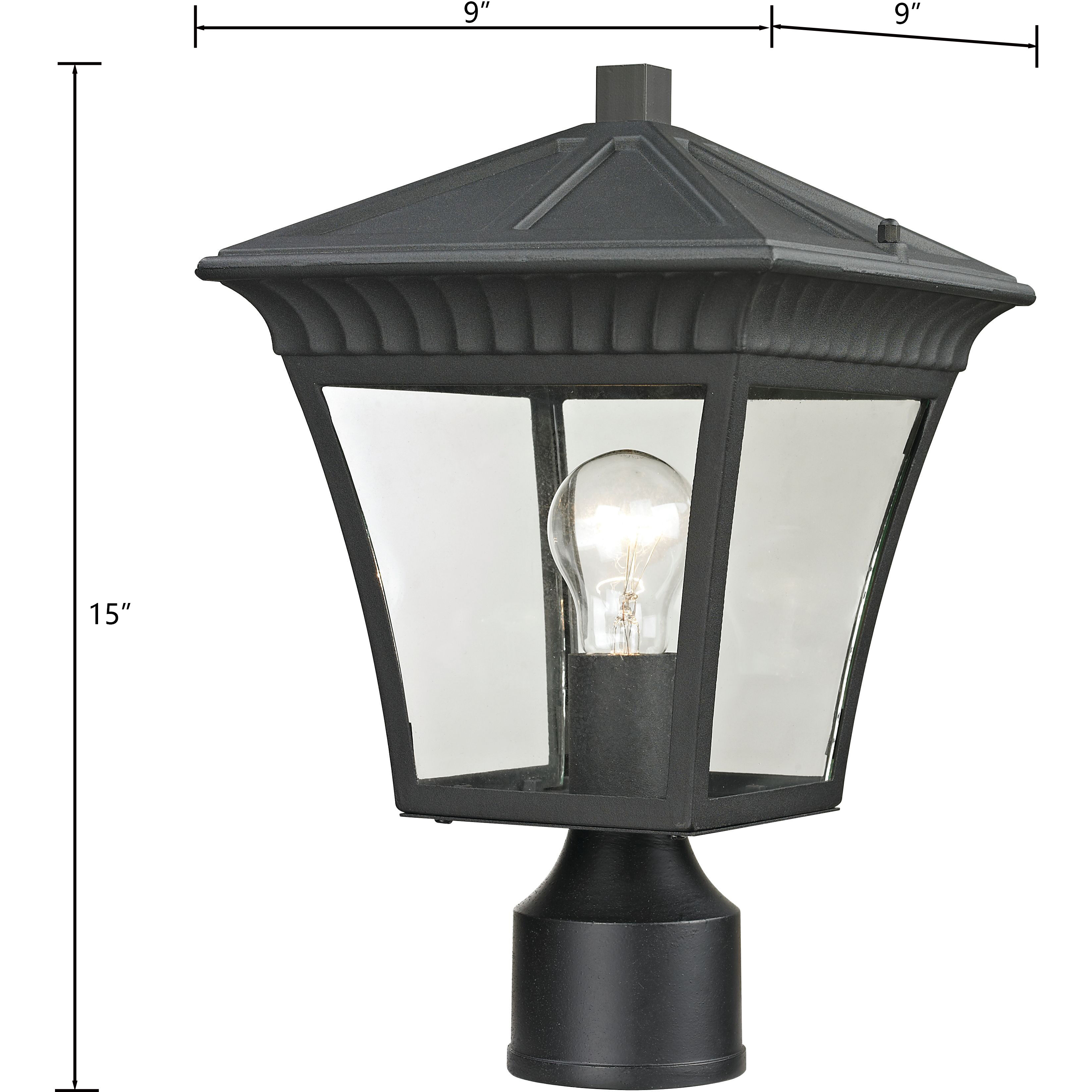 Ridgewood 1 Light 15 inch Matte Textured Black Outdoor Post Light