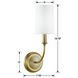 Sylvan Bath Sconce Wall Light in Vibrant Gold