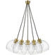 Rumi LED 22 inch Lacquered Brass Pendant Ceiling Light, Cluster
