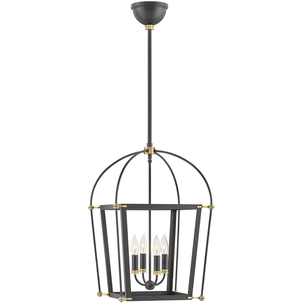 Selby 4 Light 16.25 inch Black with Heritage Brass Indoor Pendant Ceiling Light