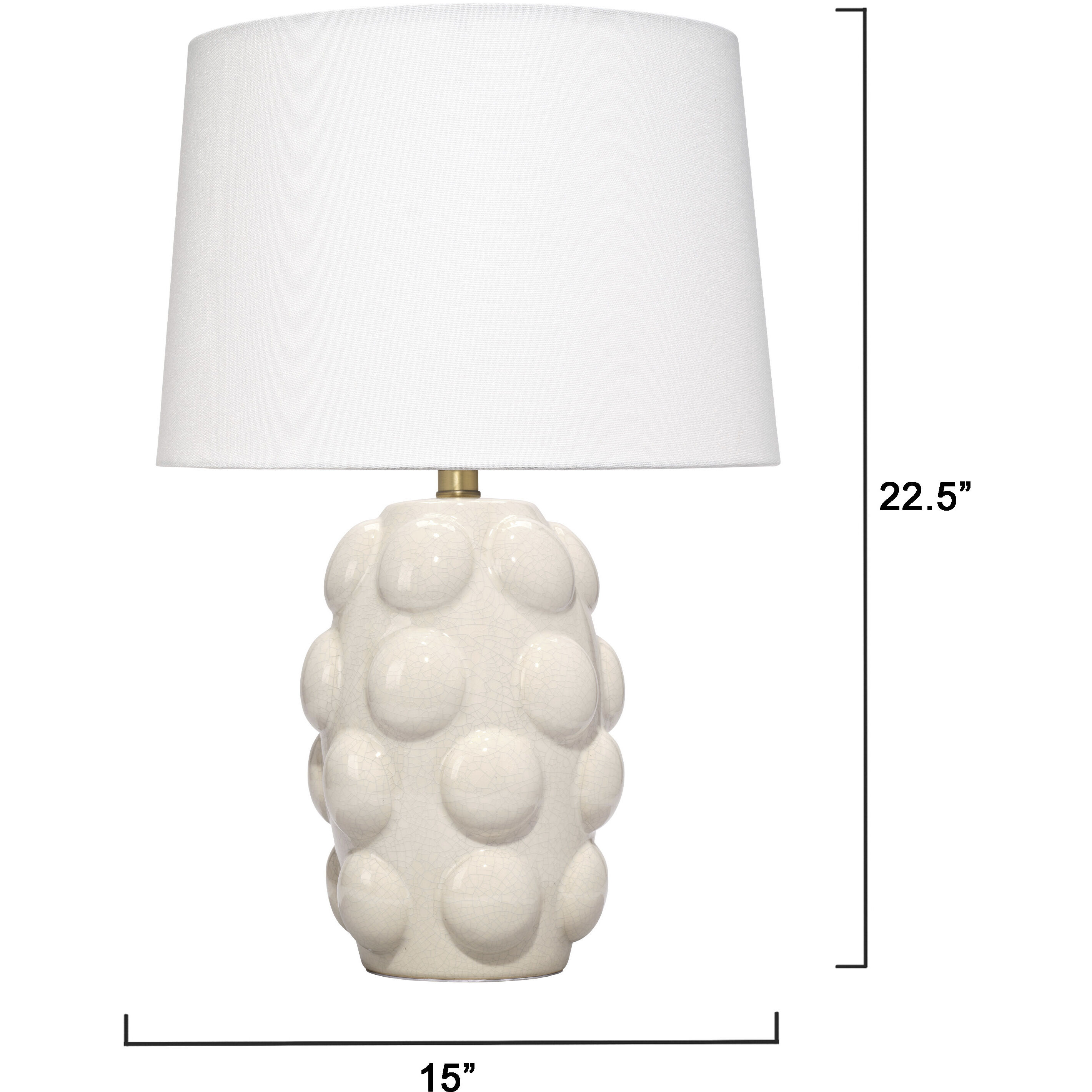 Silas 22.5 inch 150 watt Crackled Cream Glaze Table Lamp Portable Light
