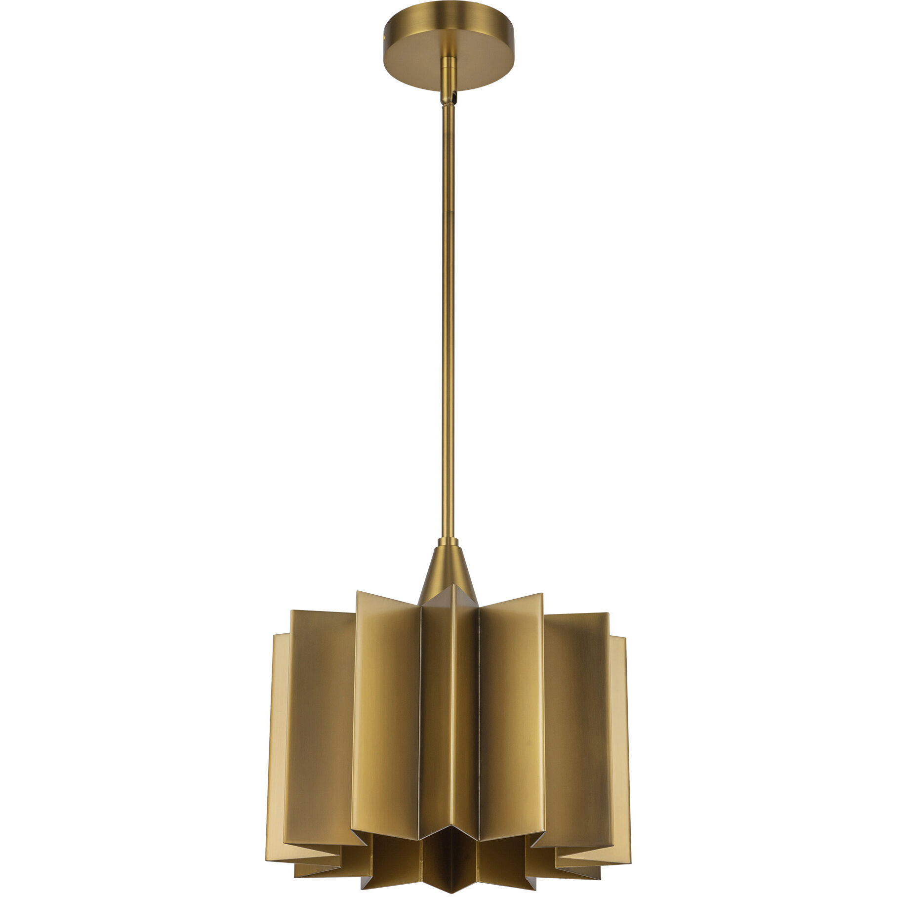 Alora Mood Plisse 1 Light 11.63 inch Aged Gold Pendant Ceiling Light