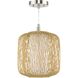 Cordova 1 Light 10 inch Natural Rattan Mini Pendant Ceiling Light, Design Series