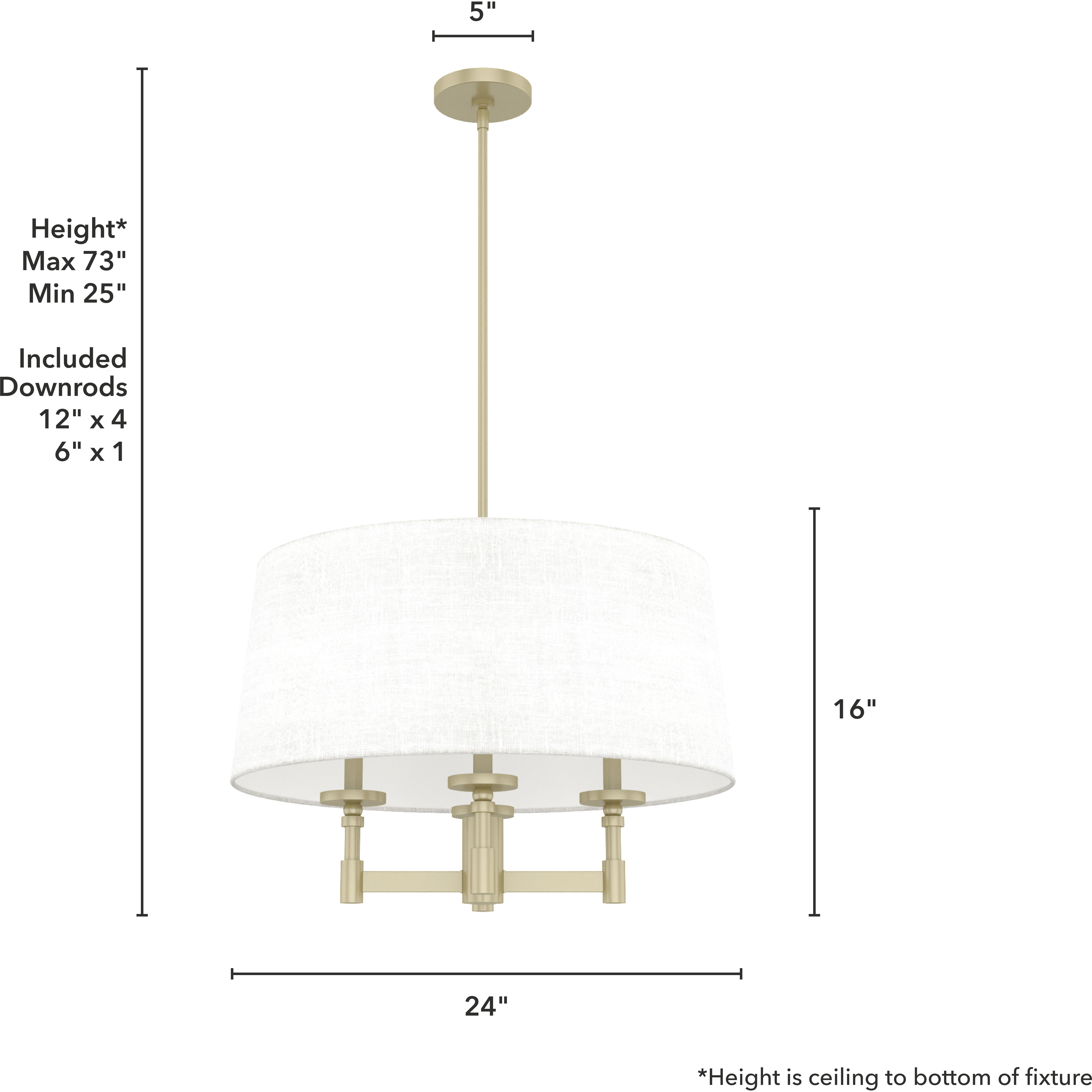 Briargrove Painted Modern Brass Chandelier Ceiling Light