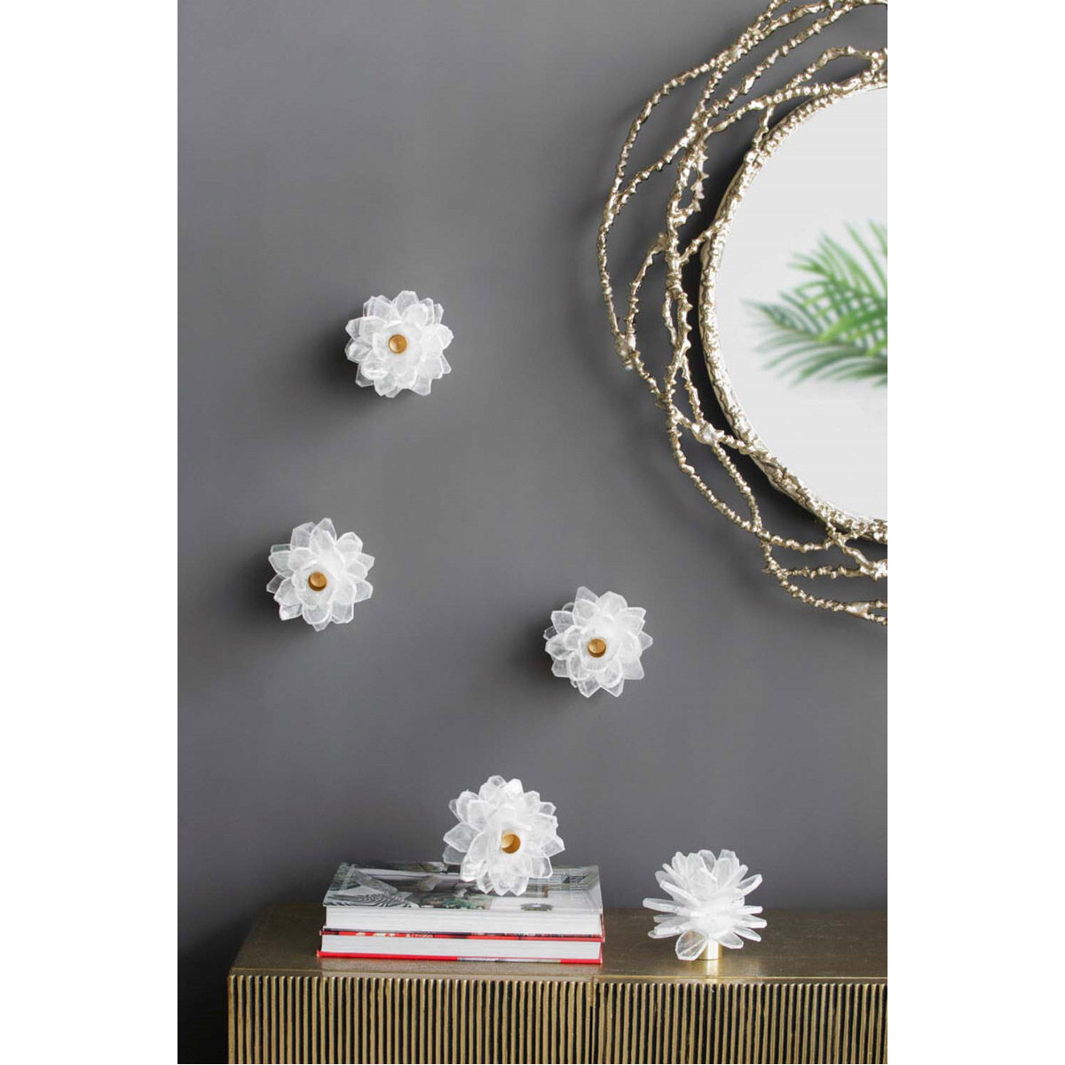 Selenite Stone 14.2 X 5.1 inch Candleholder