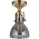 Gallery State House 1 Light 6 inch Vintage Brass Semi Flush Ceiling Light