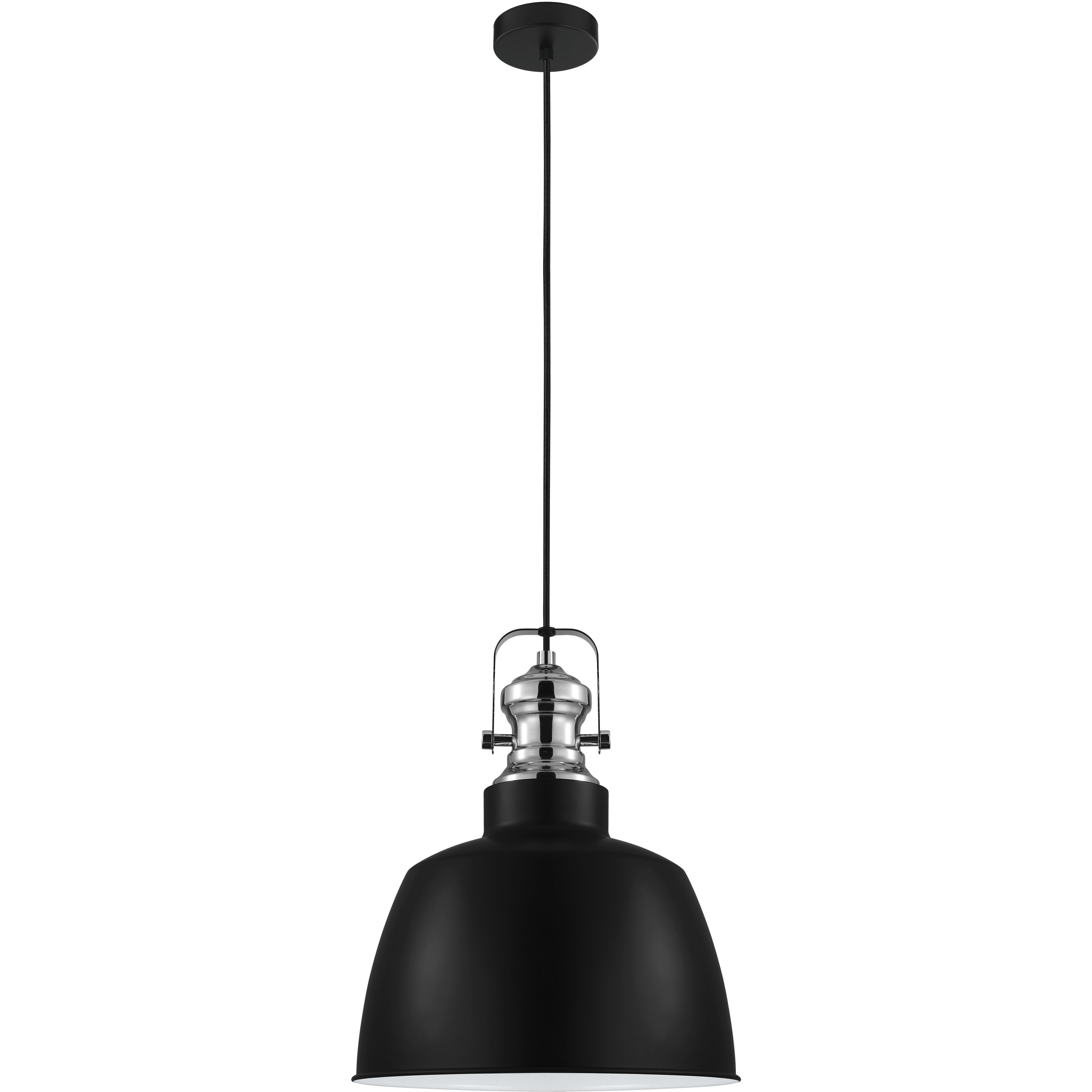 Gilwell 1 Light 14.96 inch Matte Black and Chrome Pendant Ceiling Light