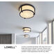 Lowell 3 Light 16 inch Brushed Bronze Indoor Flush Mount Ceiling Light in White