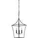 Clover 4 Light 12.5 inch Black Forged Iron Pendant Ceiling Light