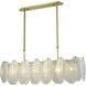 Hush 6 Light 47 inch Aged Brass with White Linear Chandelier Ceiling Light