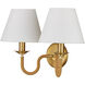Adala 2 Light 16 inch Brushed Brass Wall Sconce Wall Light