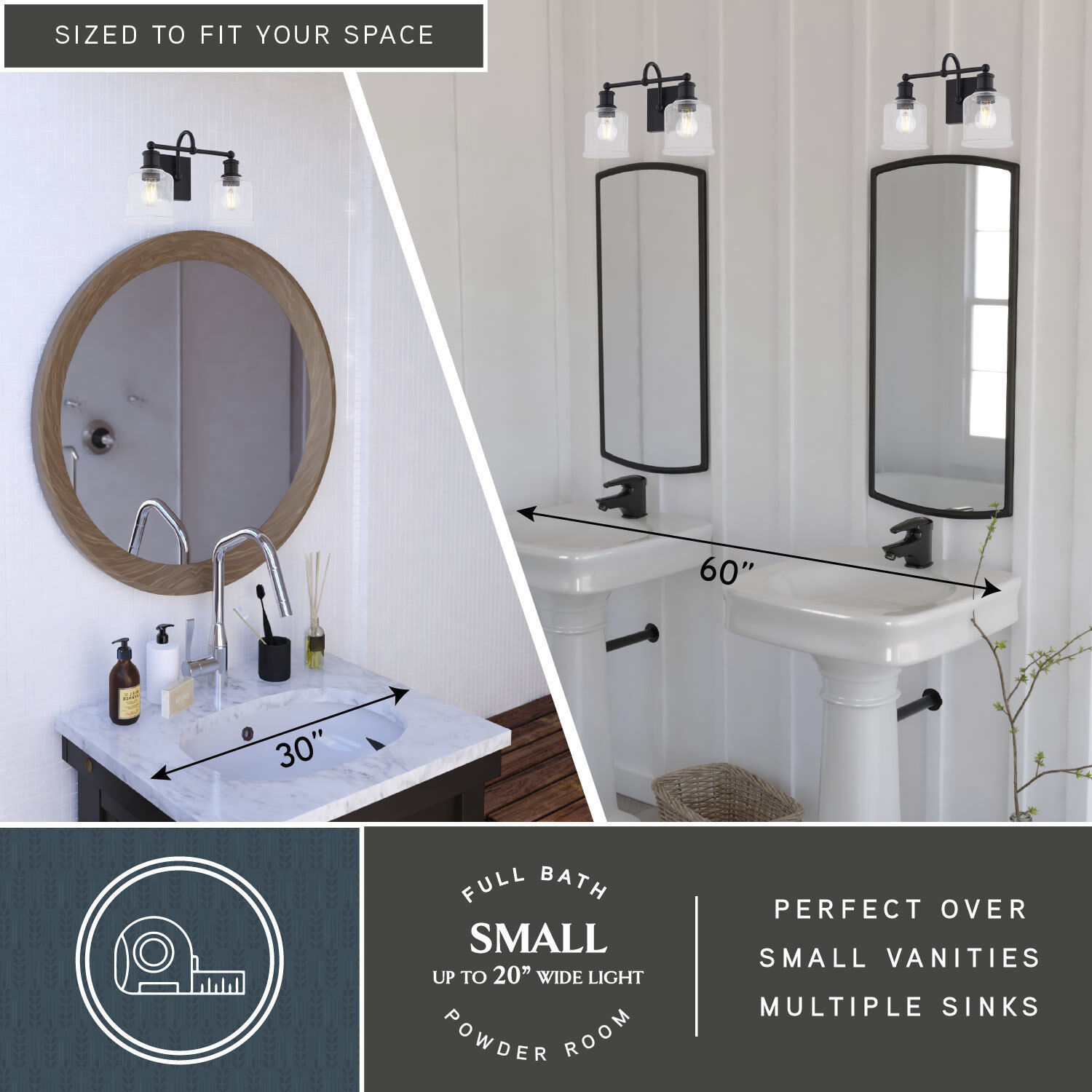 Northbrook 2 Light 16 inch Matte Black Bathroom Light Wall Light