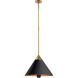 Kelly Wearstler Cleo LED 20 inch Antique-Burnished Brass Pendant Ceiling Light in Antique-Burnished Brass and Black