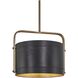 Contrast 4 Light 16.5 inch Aged Antique Brass And Coal Pendant and Semi-Flush Ceiling Light, Convertible