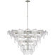 AERIN Loire LED 48 inch Polished Nickel Chandelier Ceiling Light in Clear Strie Glass, Extra Large