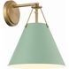 Xavier Bath Sconce Wall Light in Vibrant Gold and Green