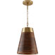 Dodd 1 Light 10 inch Medium Wood and Matte Brass Pendant Ceiling Light