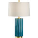 MarketPlace 28 inch 100 watt Teal Crackle Glaze Table Lamp Portable Light