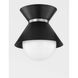 Scout 1 Light 10 inch Soft Black/Polished Nickel Flush Mount Ceiling Light