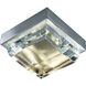 Crystal LED 6.38 inch Brushed Nickel with Satin Brass Flush Mount Ceiling Light