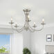 Estate 5 Light 24 inch Brushed Nickel Semi Flush Mount Ceiling Light, Large