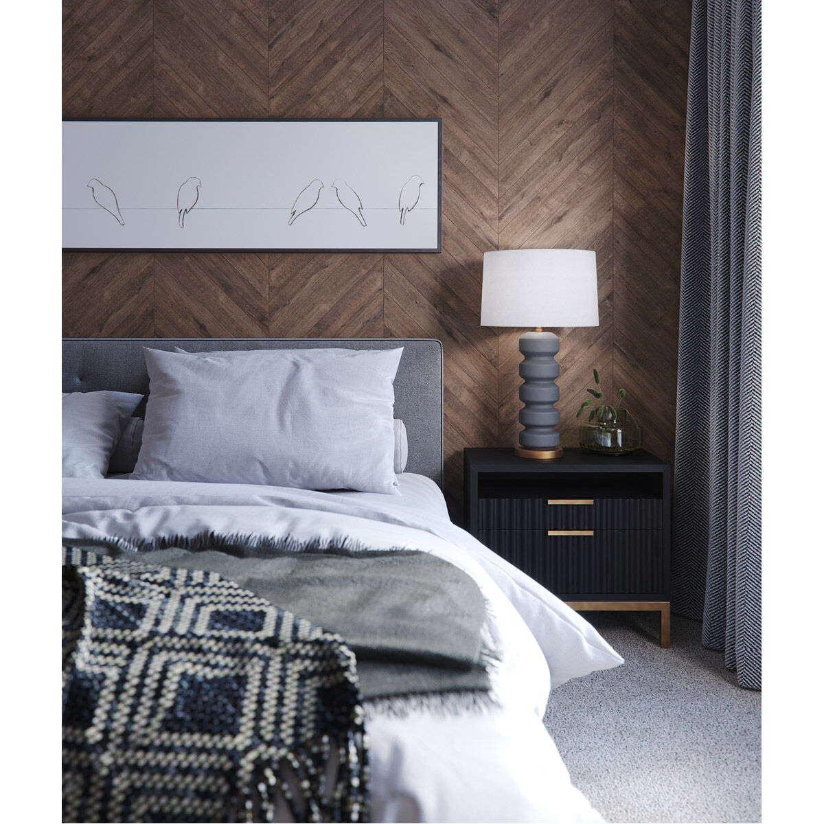 Luca 28.5 inch 150.00 watt Charcoal Grey Matte Table Lamp Portable Light