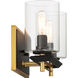 Sable Point 2 Light 11.88 inch Sand Coal With Honey Gold Bath Lamp Wall Light