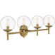 Auresa 4 Light 35 inch Soft Brass Bath Light Wall Light