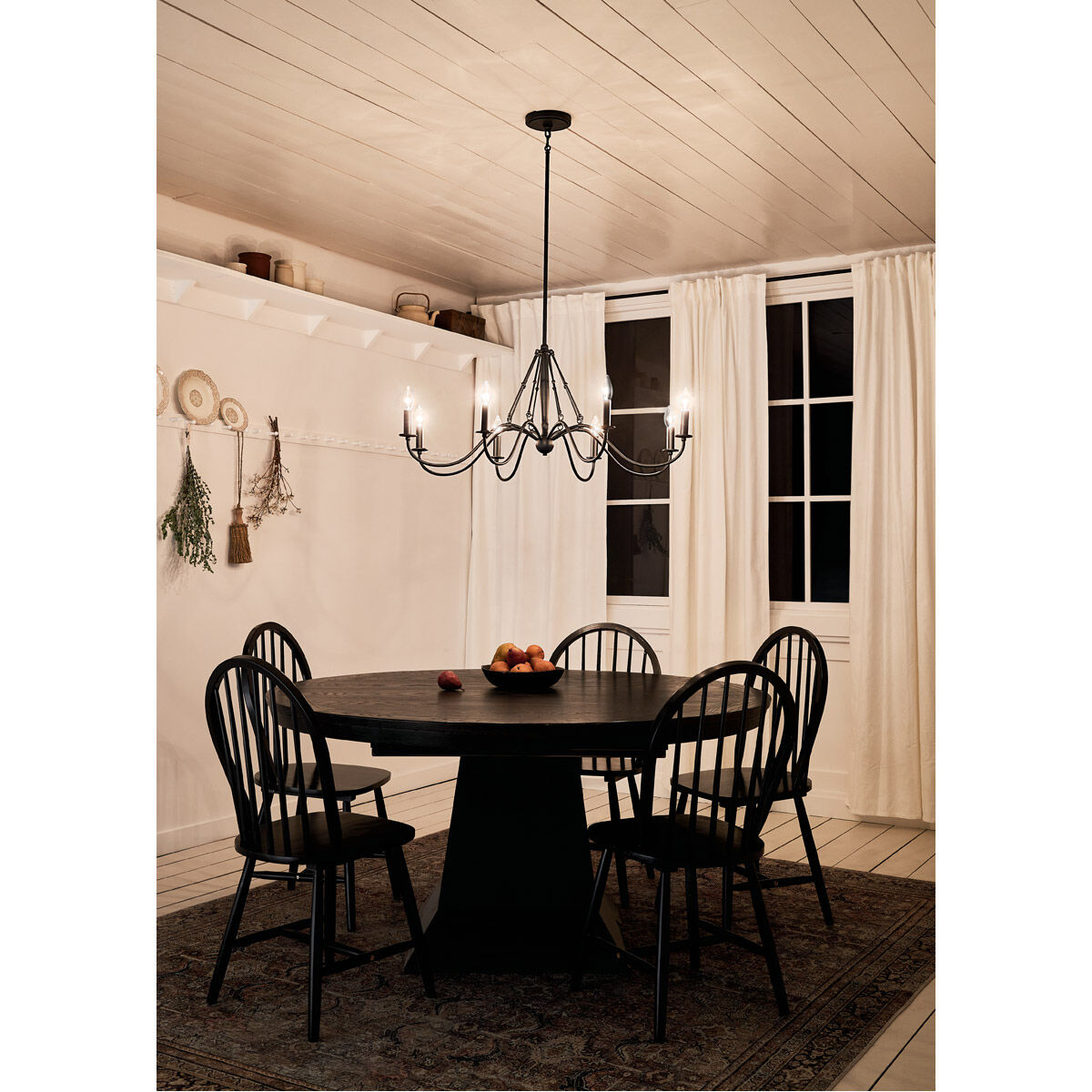 Homestead Freesia 8 Light 38 inch Textured Black Chandelier Ceiling Light, Freesia