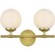 Ansley 2 Light 15 inch Brass Bath Sconce Wall Light