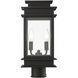 Princeton 2 Light 17 inch Black with Polished Chrome Outdoor Post Top Lantern, Medium
