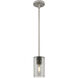 Downtown Urban Crown Point 1 Light 3.88 inch Satin Nickel Pendant Ceiling Light in Plated Smoke
