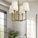 Alora Mood Plisse 4 Light 22.5 inch Aged Gold Chandelier Ceiling Light