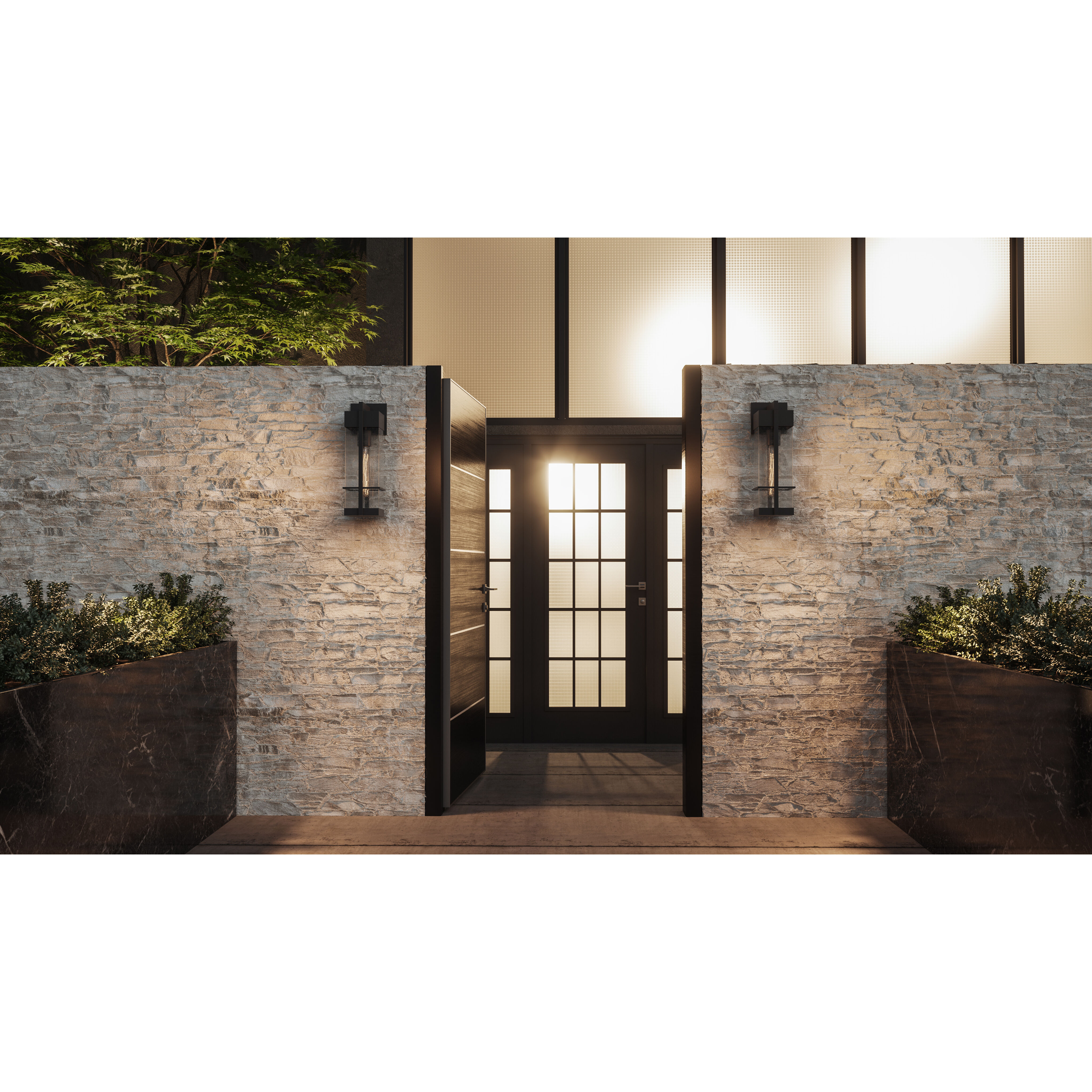 Wynn 1 Light 19 inch Earth Black Outdoor Wall Lantern