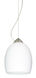 Lucia 1 Light Satin Nickel Pendant Ceiling Light in Opal Matte Glass, Incandescent