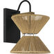 Serena 1 Light 9 inch Flat Black/Walnut Wall Sconce Wall Light in Flat Black and Walnut