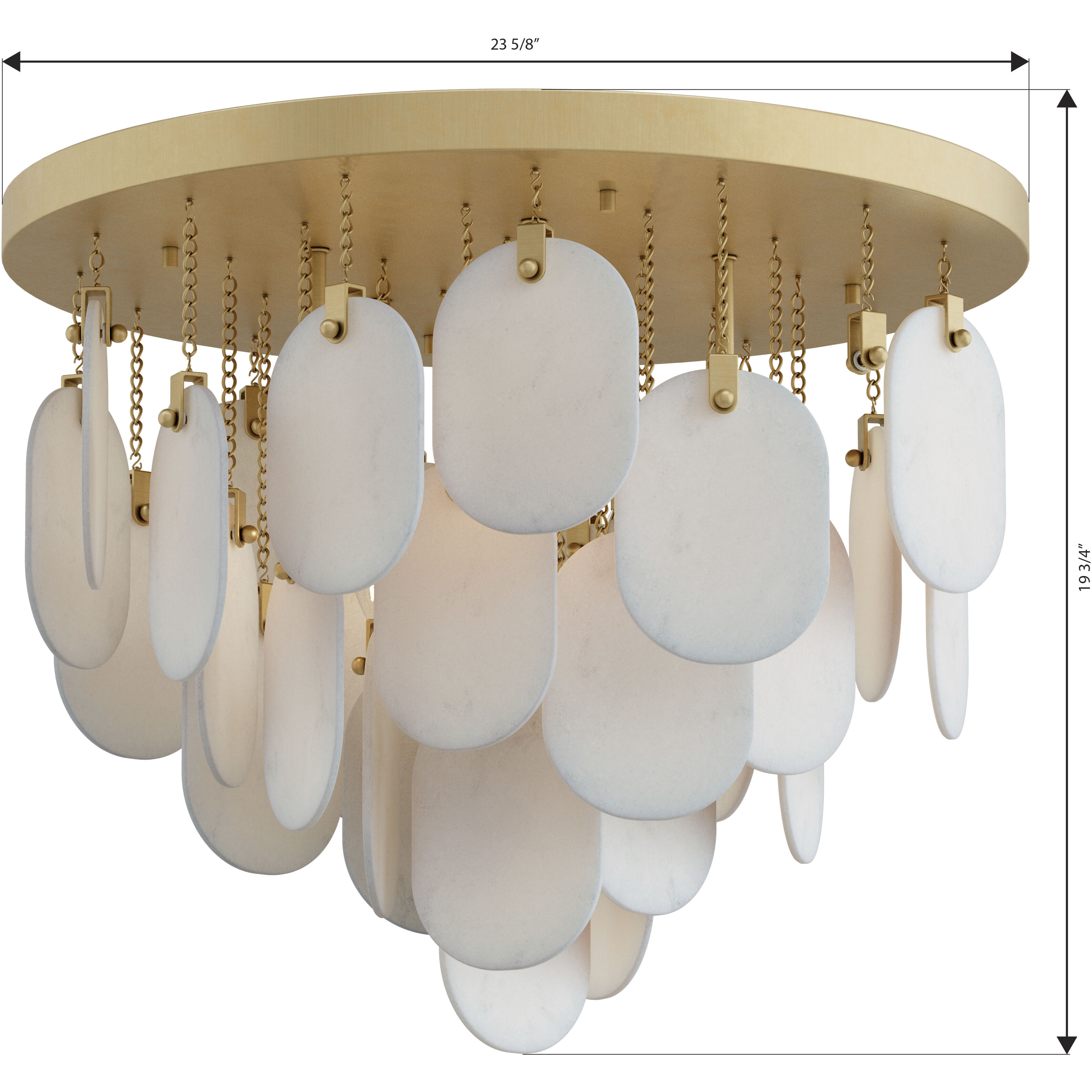 Velisse 5 Light 23.75 inch Legacy Brass Flush Mount Ceiling Light