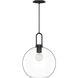 Alora Mood Soji 1 Light 9.88 inch Matte Black Pendant Ceiling Light in Clear Glass