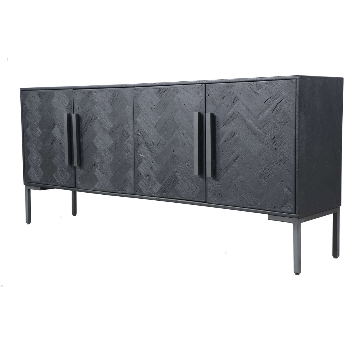 Fishbone 77 X 16 inch Black Sideboard