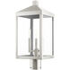 Nyack 3 Light 20 inch Brushed Nickel Outdoor Post Top Lantern