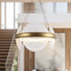 Taurus LED 22.13 inch Vintage Brass/Clear Ribbed Glass Chandelier Ceiling Light