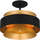 Hagley 3 Light 15 inch Earth Black Semi-Flush Mount Ceiling Light