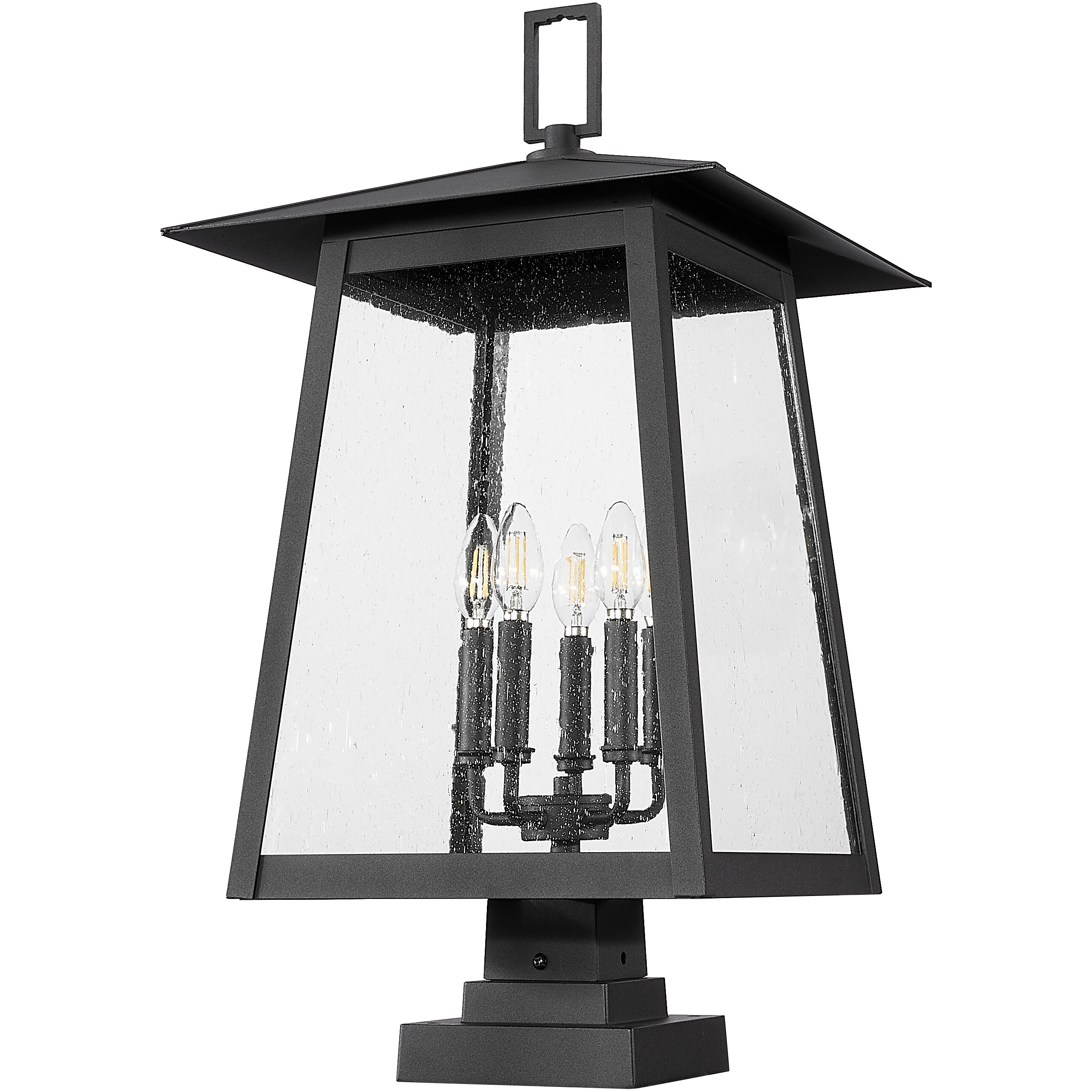 Rainer 5 Light 28.5 inch Black Outdoor Pier Mounted Fixture in G9